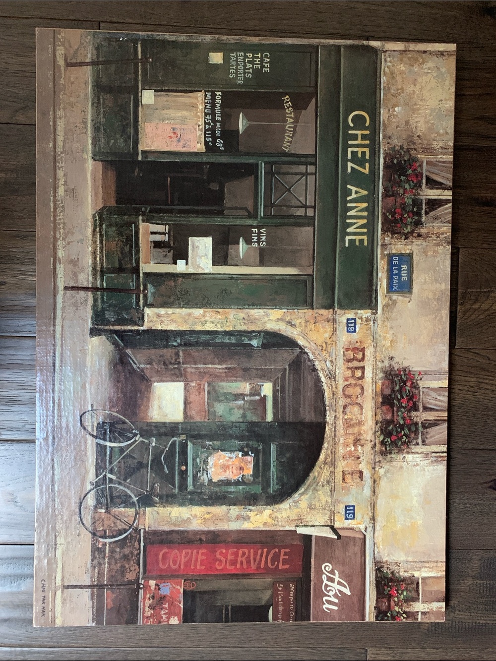 Elegant & Stylish Chez Anne Parisian Cafe Art Print. Pre-Owned. Size:27x19.